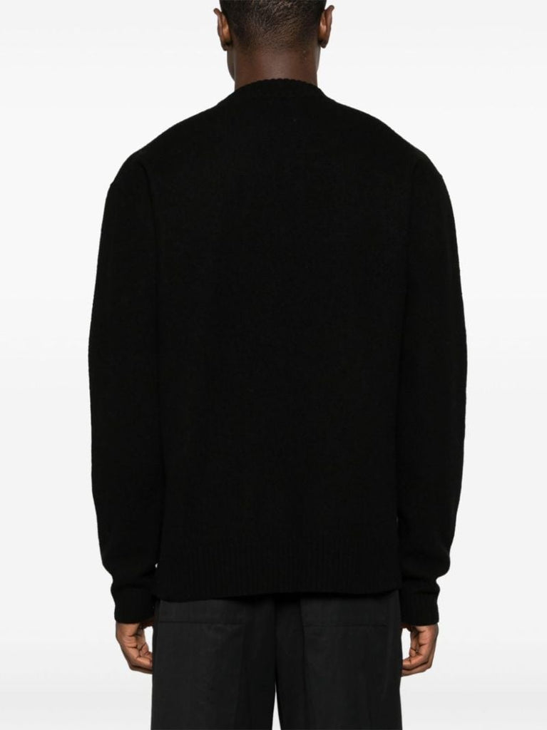 Black Mock-neck Wool Sweater
