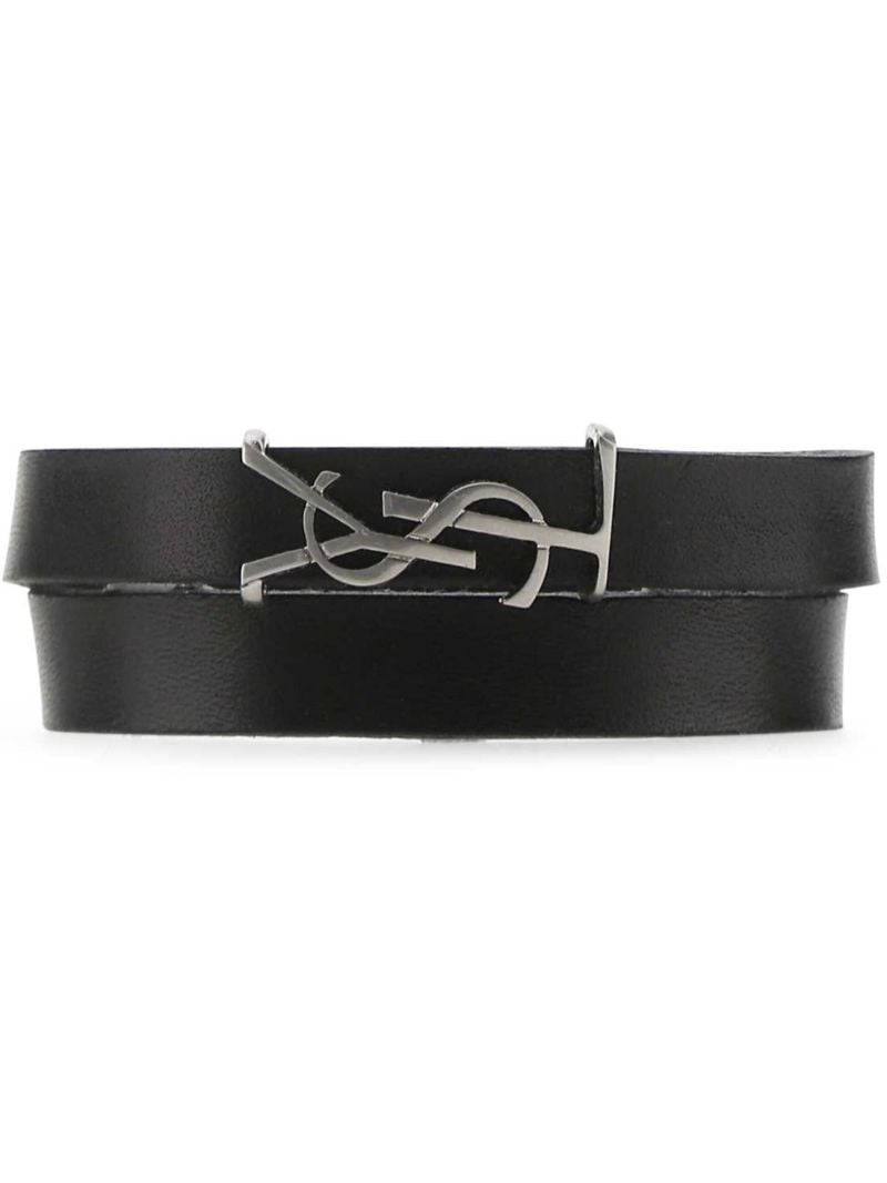 Black Opyum Wrap Leather Bracelet