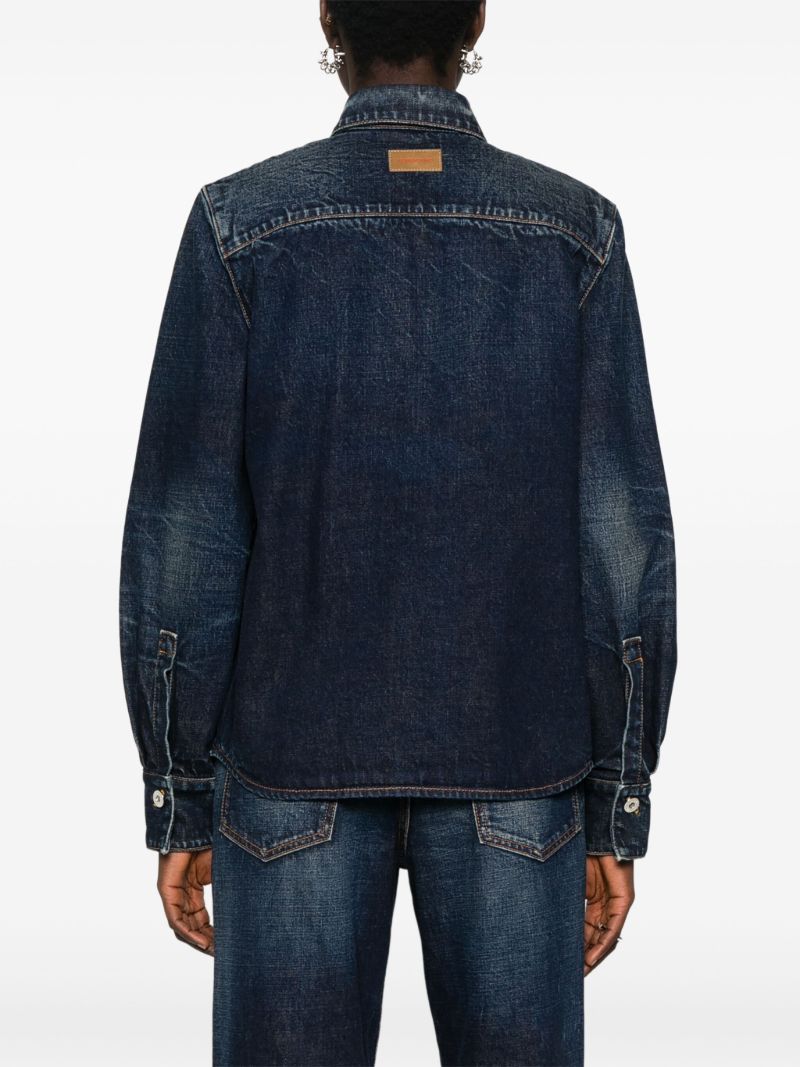 Blue Panelled Denim Shirt