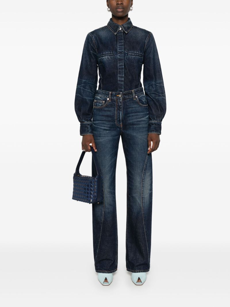 Blue Panelled Denim Shirt