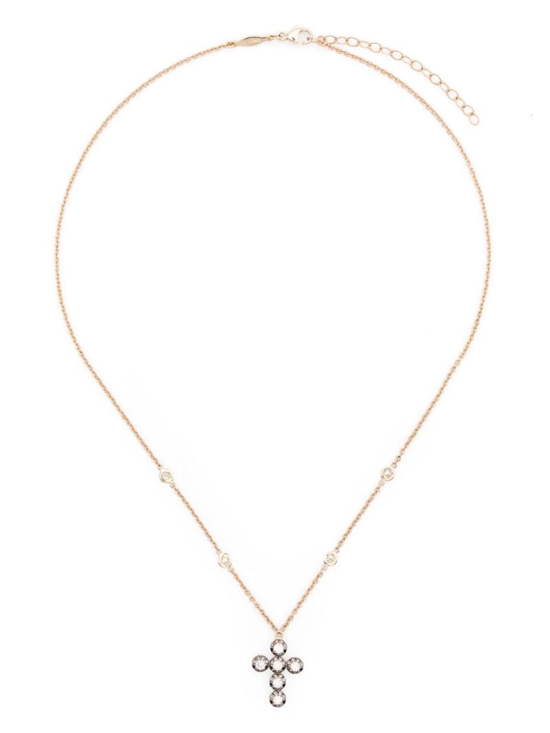 14k Yellow Gold Cross Diamond Necklace