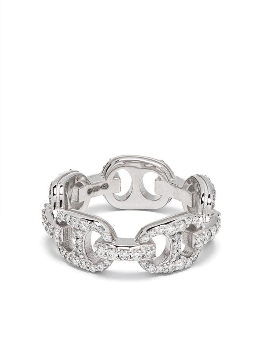 14k White Gold House Diamond Ring