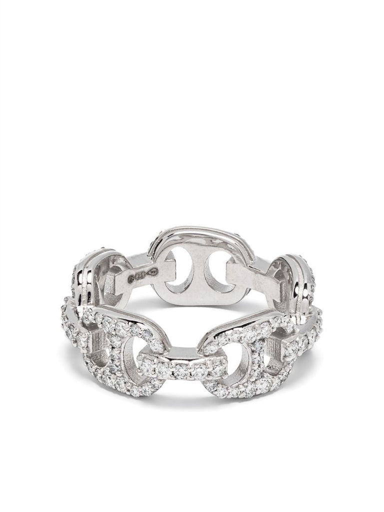 14k White Gold House Diamond Ring