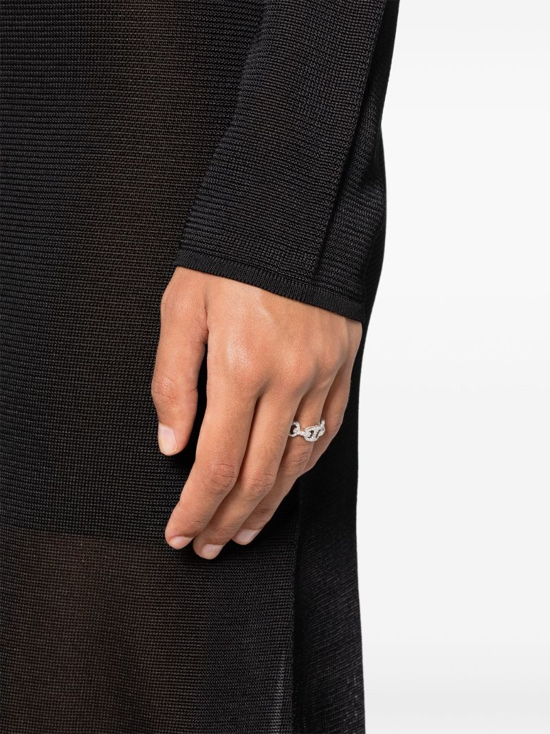 14k White Gold House Diamond Ring
