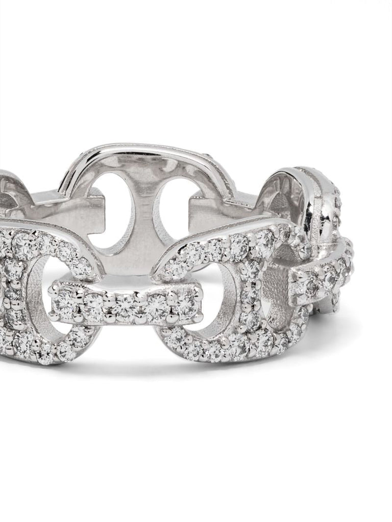 14k White Gold House Diamond Ring