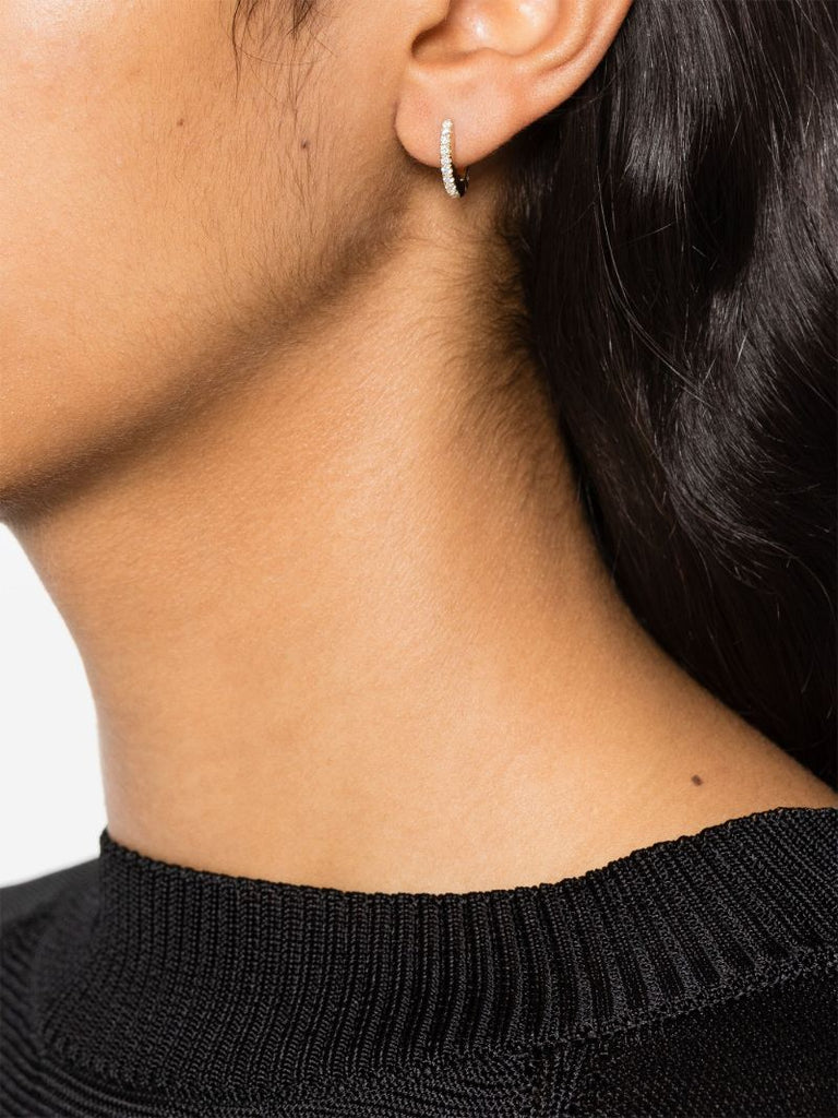 18k Yellow Gold Diamond Hoop Earrings