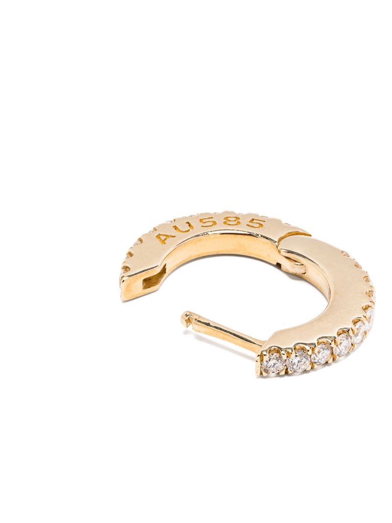 18k Yellow Gold Diamond Hoop Earrings