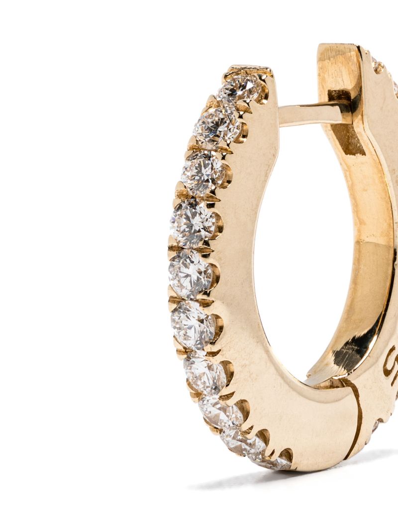 18k Yellow Gold Diamond Hoop Earrings