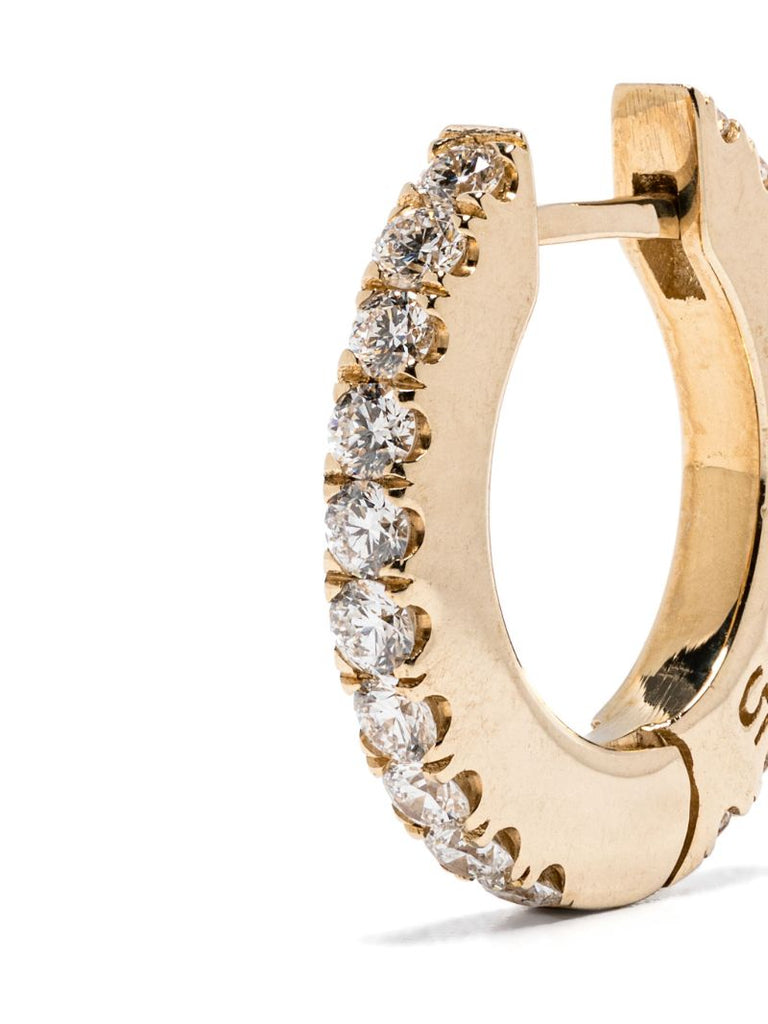 18k Yellow Gold Diamond Hoop Earrings