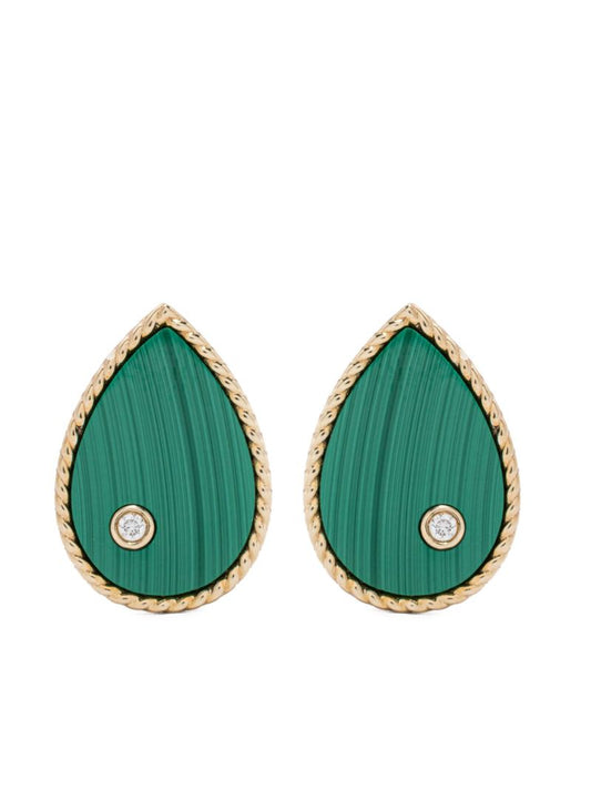 9kt Yellow Gold Puces Poire Diamond Earrings