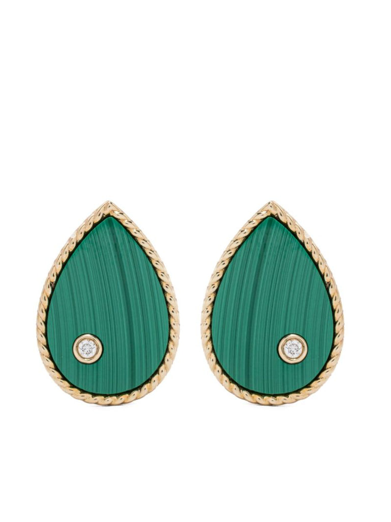 9kt Yellow Gold Puces Poire Diamond Earrings