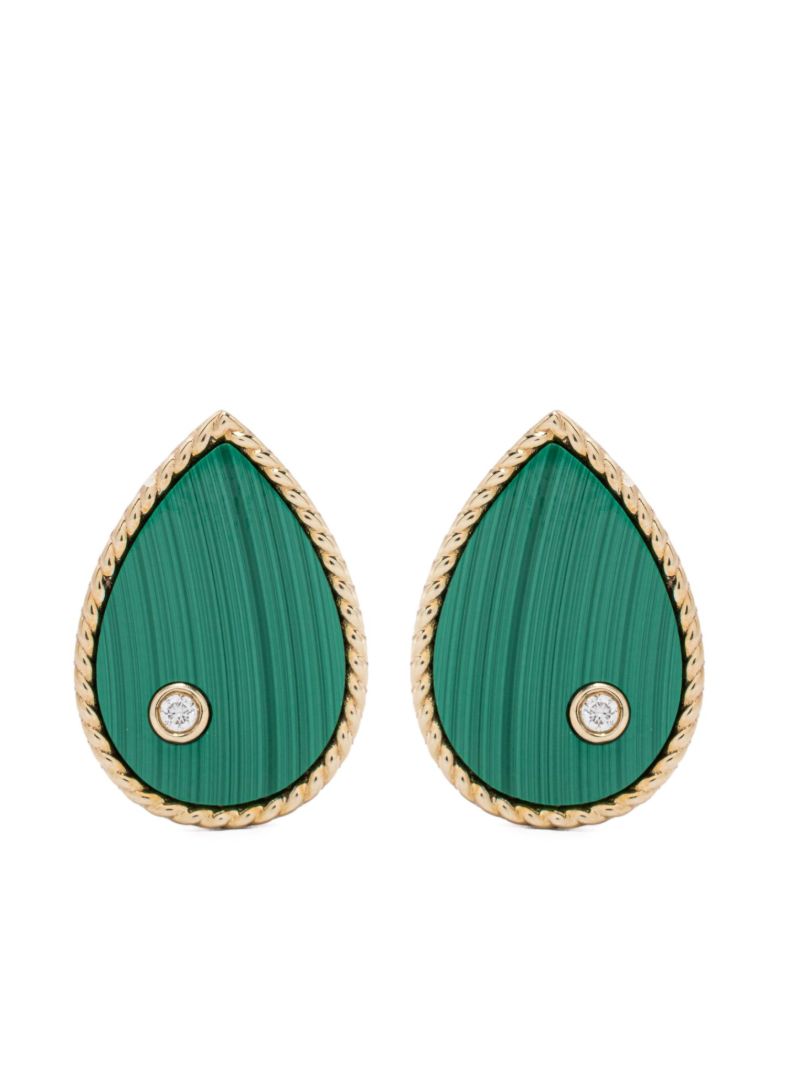 9kt Yellow Gold Puces Poire Diamond Earrings