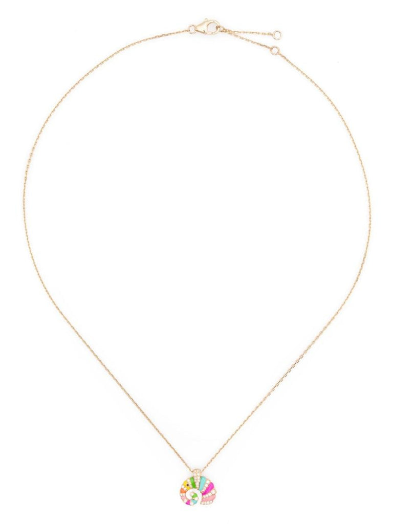 9kt Yellow Gold Mini Elephant Diamond Necklace