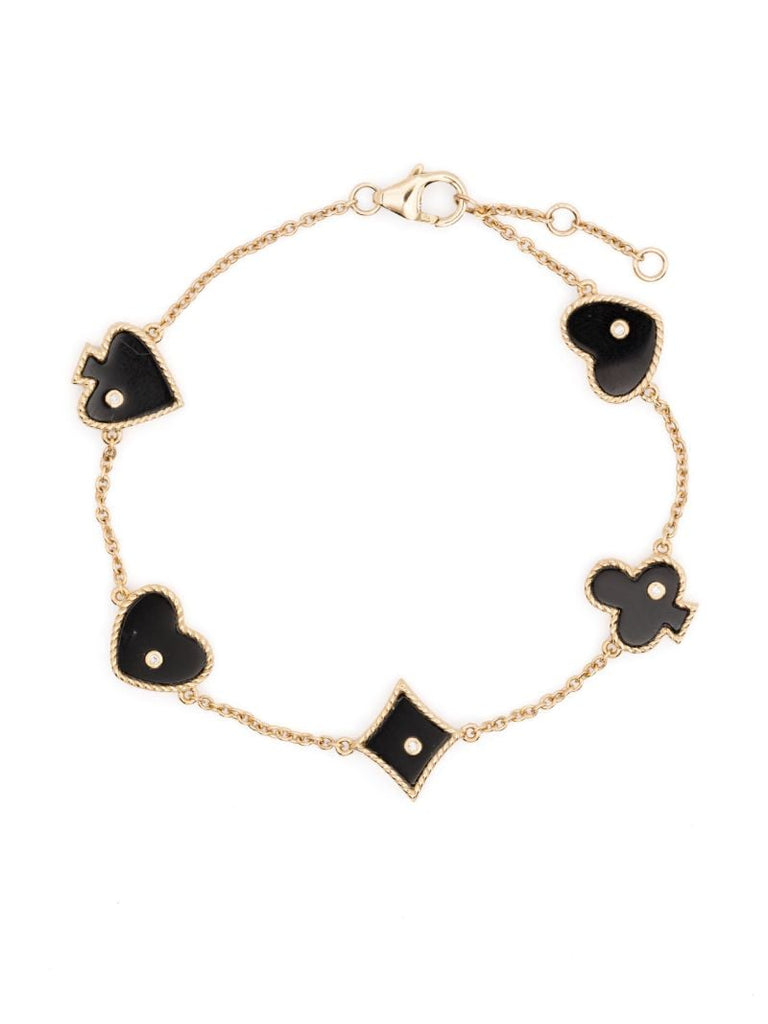 9k Gold Casino Diamond and Onyx Bracelet