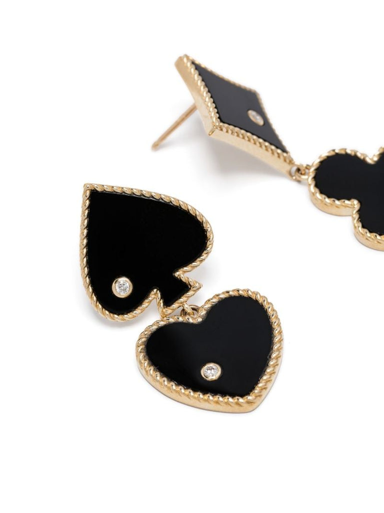 9k Gold Casino Agate Earrings