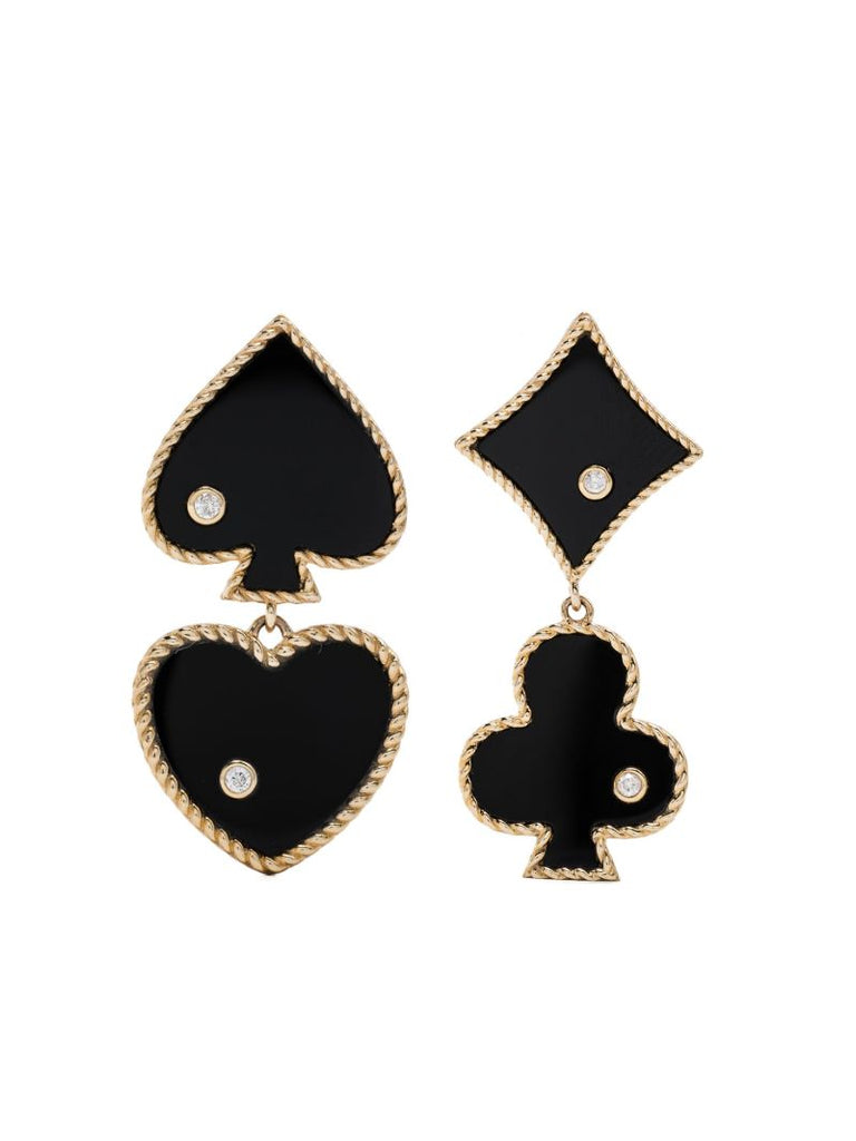 9k Gold Casino Agate Earrings