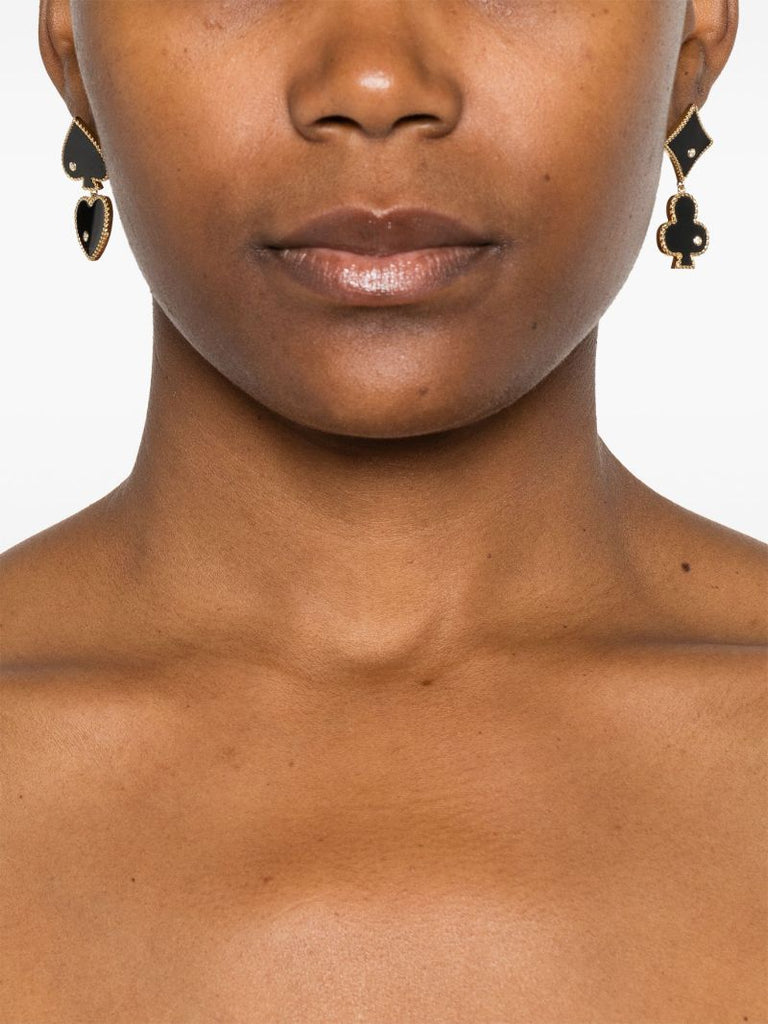 9k Gold Casino Agate Earrings