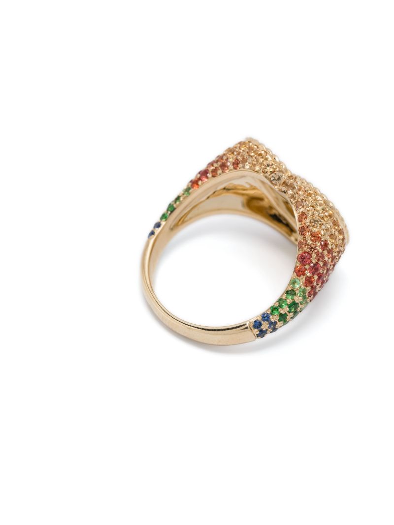 9k Yellow Gold ChevaliÃ_x0083_Â¨re Coeur Sapphire Ring
