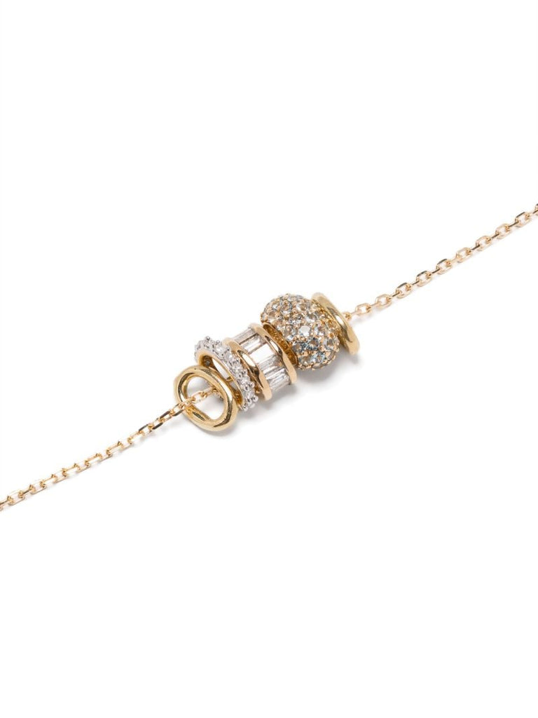 14k Yellow Gold Bead Party Aquamarine Rager Necklace