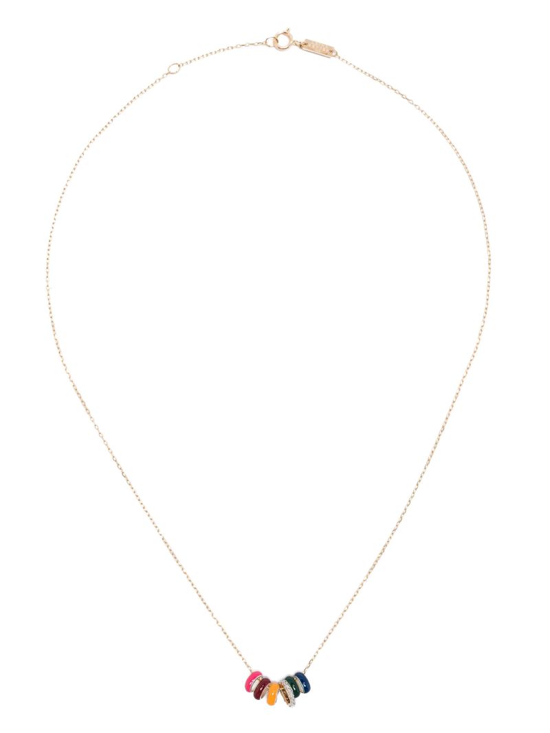 14k Yellow Gold Bead Party Diamond Necklace
