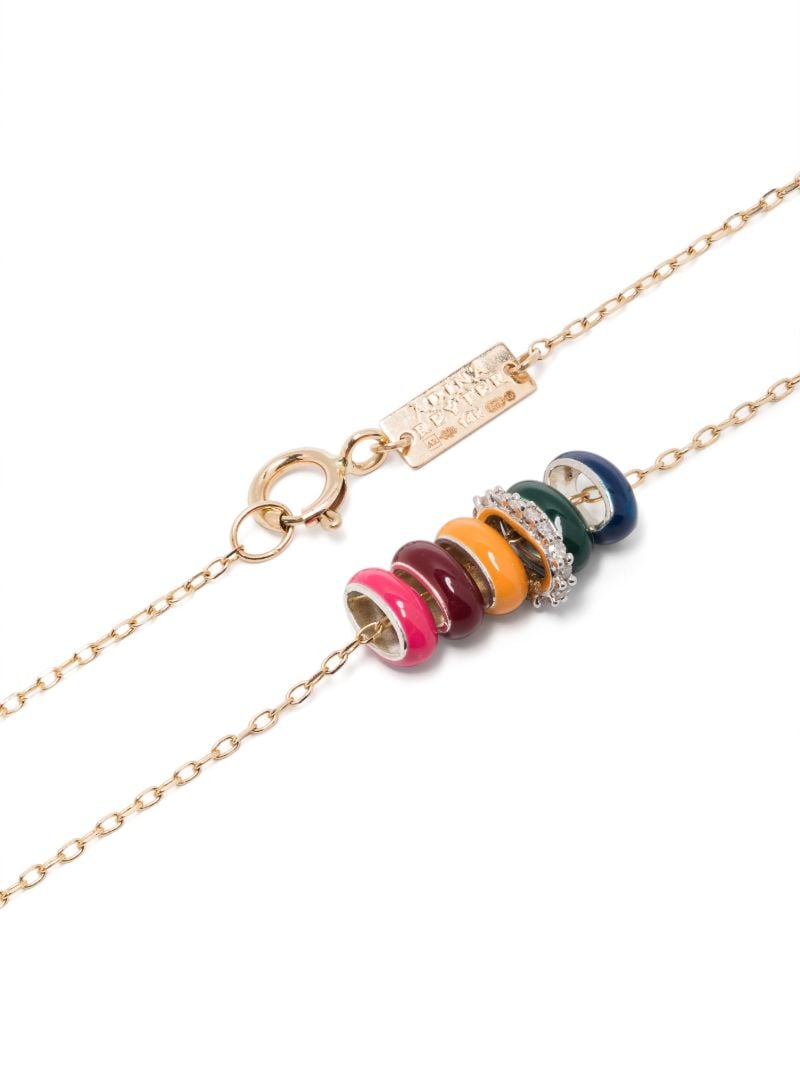 14k Yellow Gold Bead Party Diamond Necklace