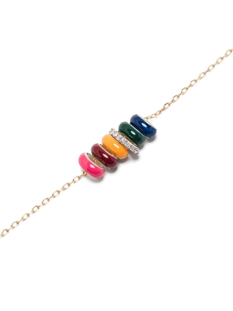 14k Yellow Gold Bead Party Diamond Necklace