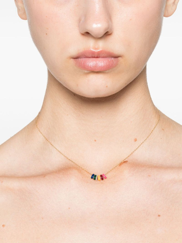 14k Yellow Gold Bead Party Diamond Necklace