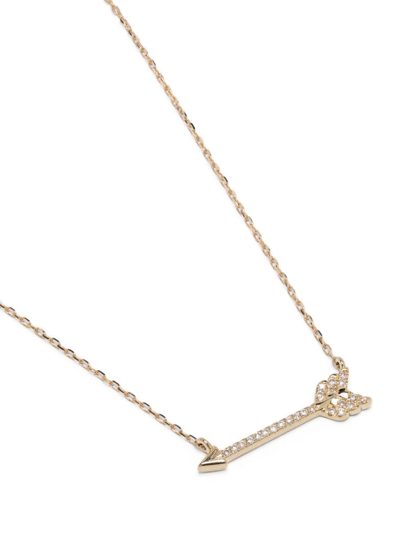 14k Yellow Gold Arrow Diamond Necklace