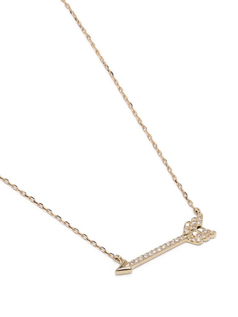 14k Yellow Gold Arrow Diamond Necklace