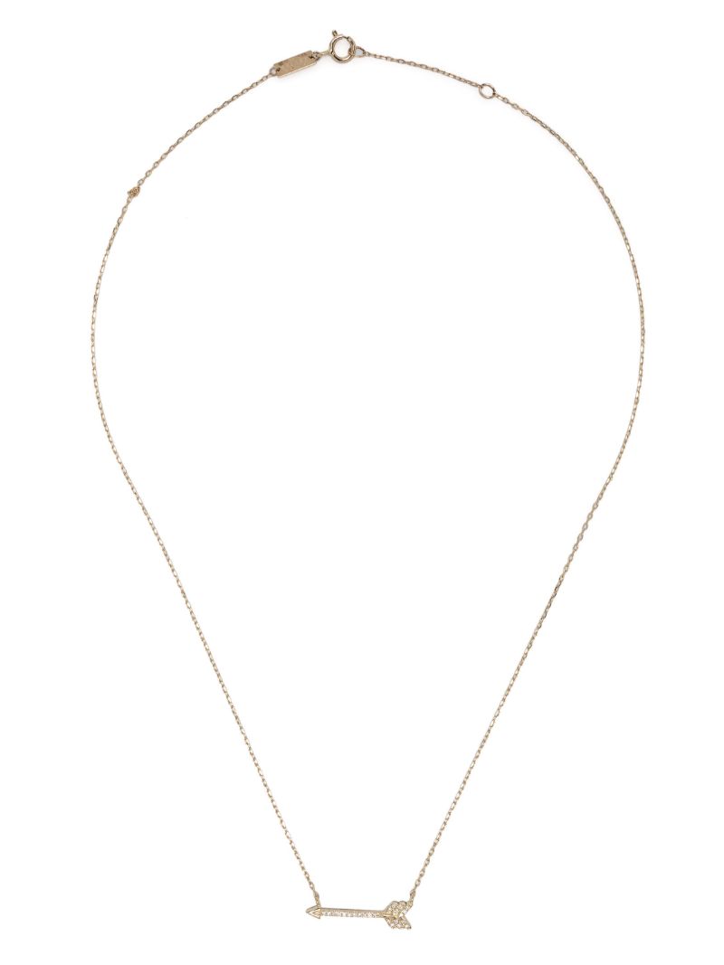 14k Yellow Gold Arrow Diamond Necklace