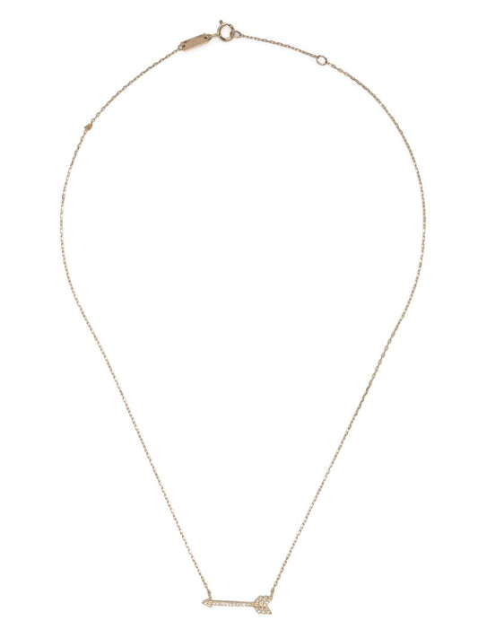 14k Yellow Gold Arrow Diamond Necklace