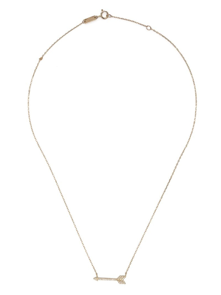 14k Yellow Gold Arrow Diamond Necklace
