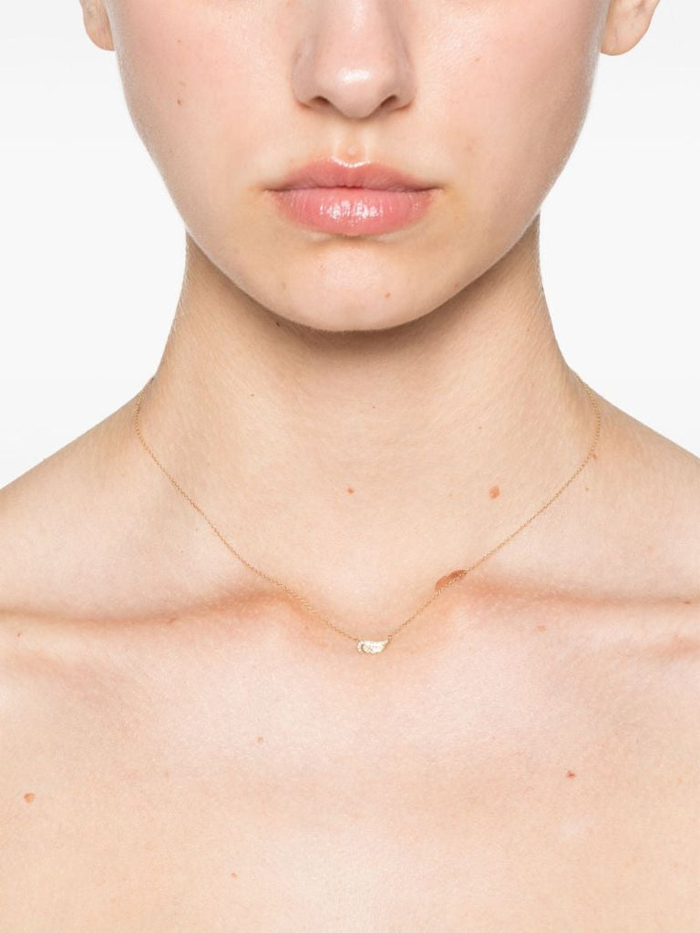 14k Yellow Gold Wing Diamond Necklace