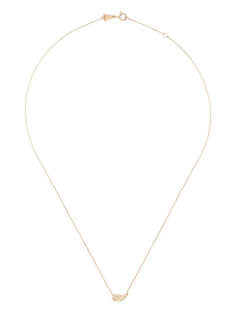 14k Yellow Gold Wing Diamond Necklace