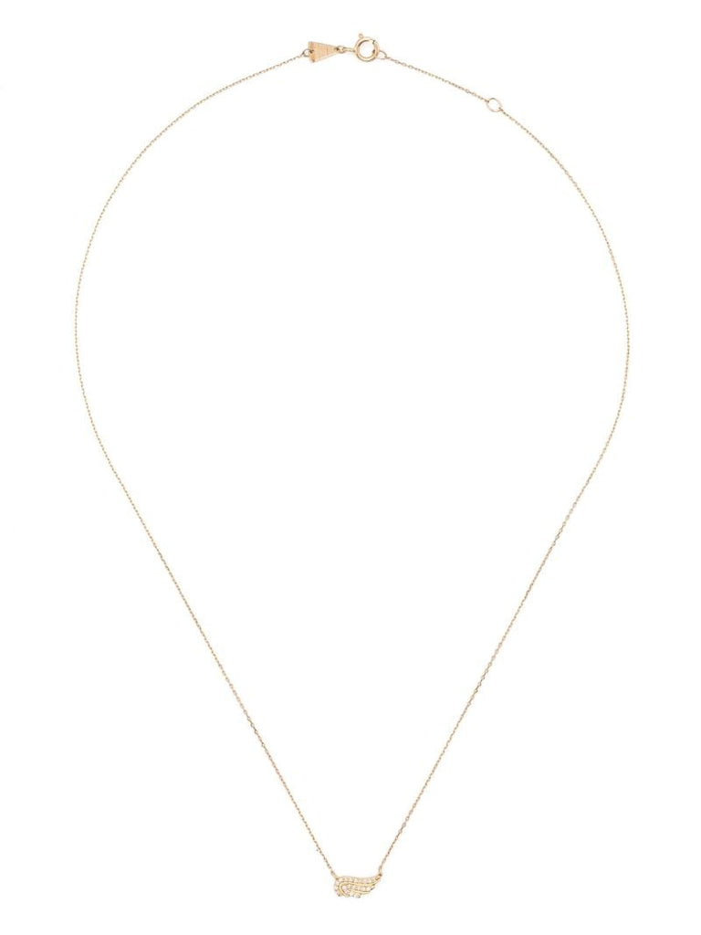 14k Yellow Gold Wing Diamond Necklace