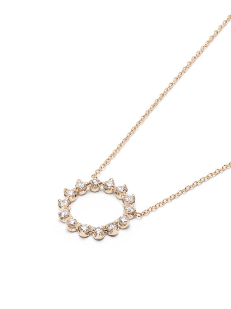 14k Gold Circle Diamond Necklace