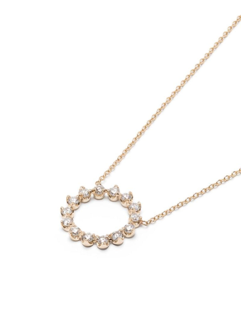 14k Gold Circle Diamond Necklace