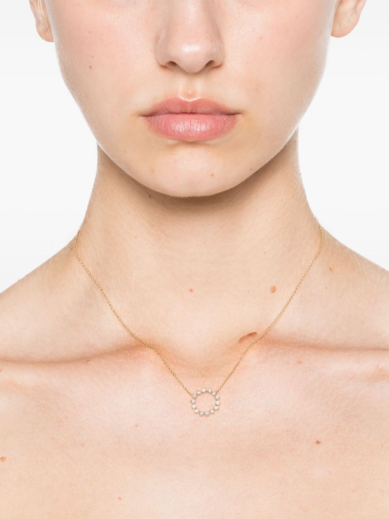 14k Gold Circle Diamond Necklace
