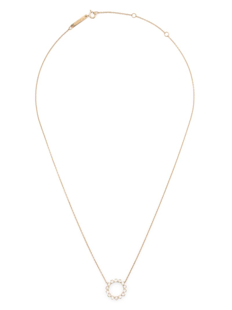 14k Gold Circle Diamond Necklace