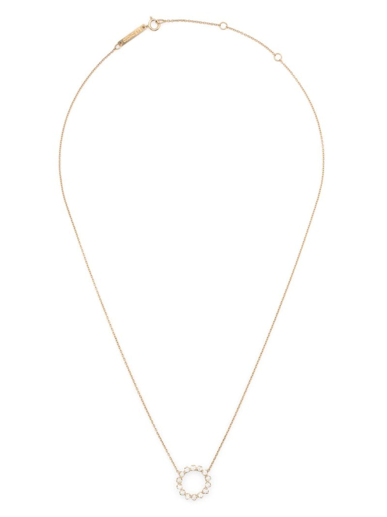 14k Gold Circle Diamond Necklace
