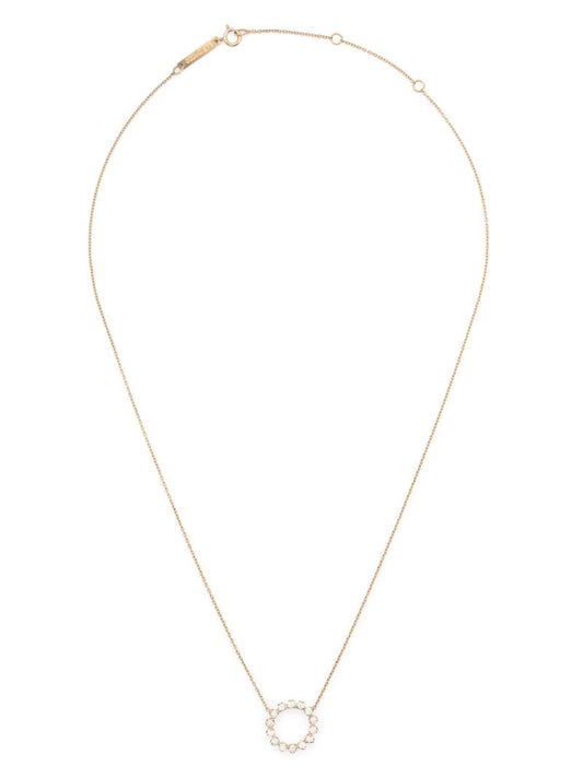 14k Gold Circle Diamond Necklace