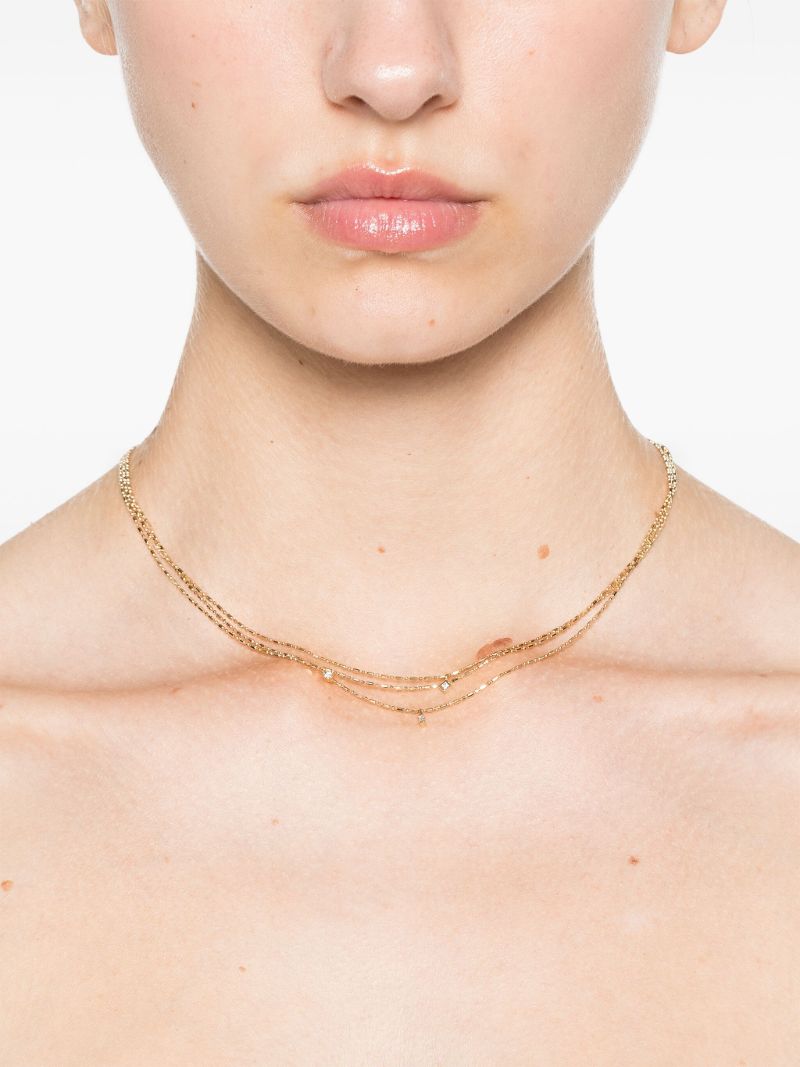 14k Yellow Gold Mixed Diamond Necklace