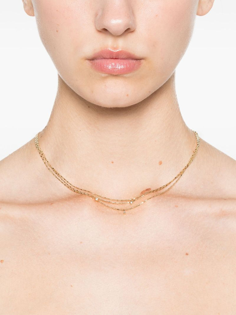 14k Yellow Gold Mixed Diamond Necklace