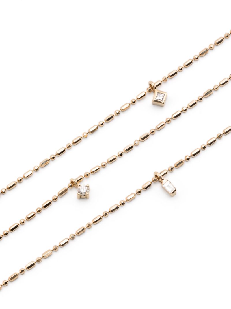 14k Yellow Gold Mixed Diamond Necklace