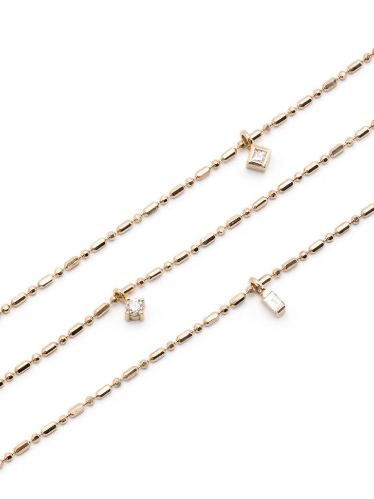 14k Yellow Gold Mixed Diamond Necklace