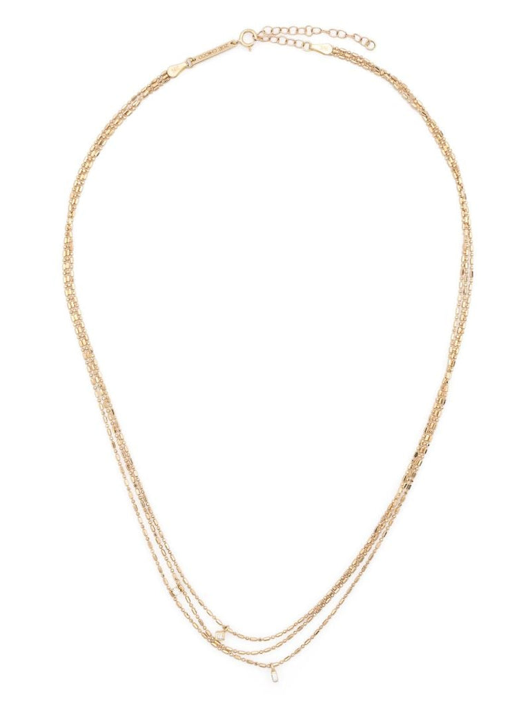 14k Yellow Gold Mixed Diamond Necklace