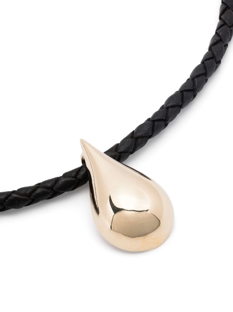 14k Yellow Gold Leather Necklace