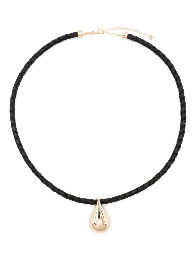 14k Yellow Gold Leather Necklace