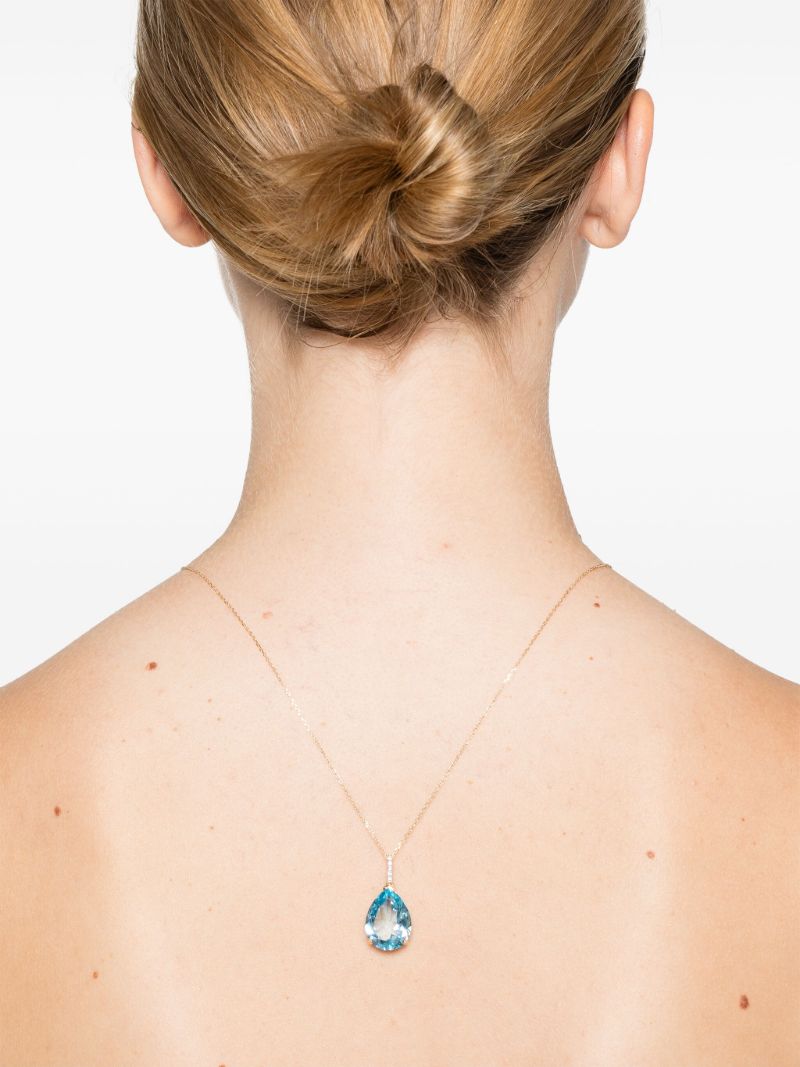 14k Yellow Gold Topaz and Diamond Necklace