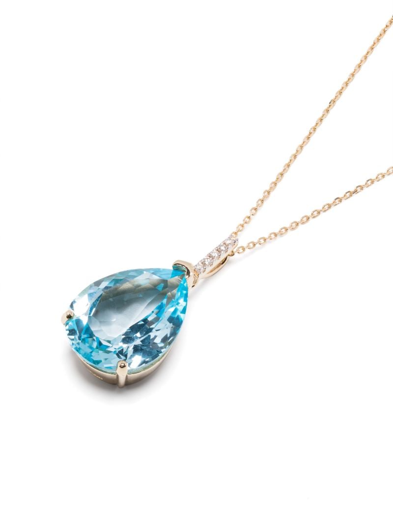 14k Yellow Gold Topaz and Diamond Necklace